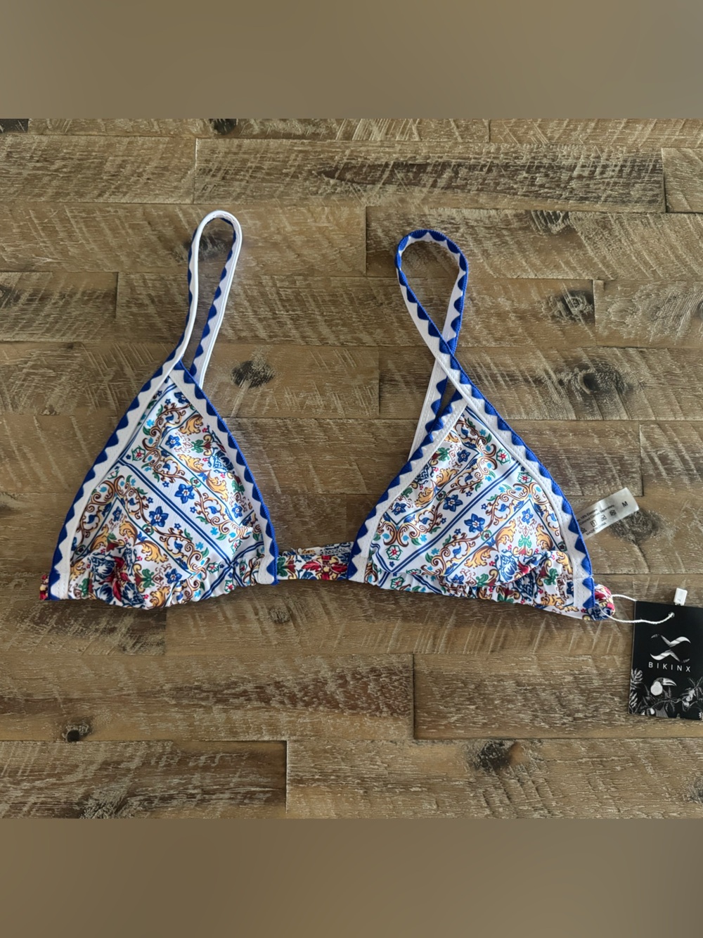 Bikinx Blue Patterned Triangle Bikini Top